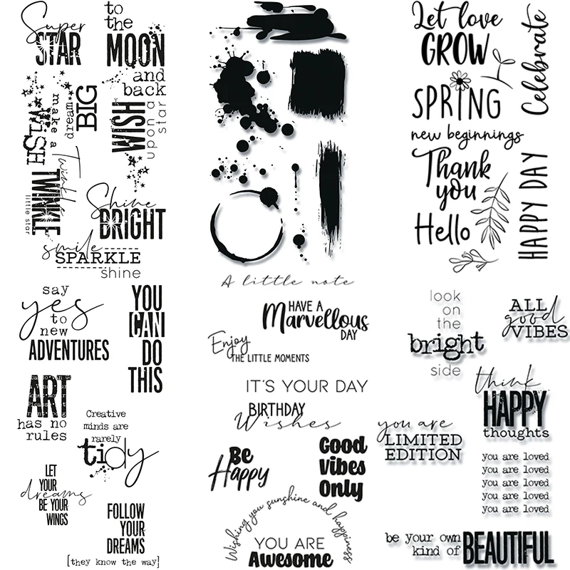 

Clear Silicone Stamp Be Happy Birthday Wishes Words Greetings Sentiments Letter You Are Awesome Stamps DIY Craft 2021 #8