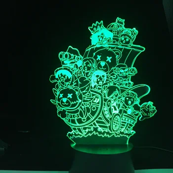 

Figures from One Piece Anime 3D Night Lamp LED Colors Changing Lights Otaku Xmas Gift Bedroom Desk Table Decoration Kids Bedside