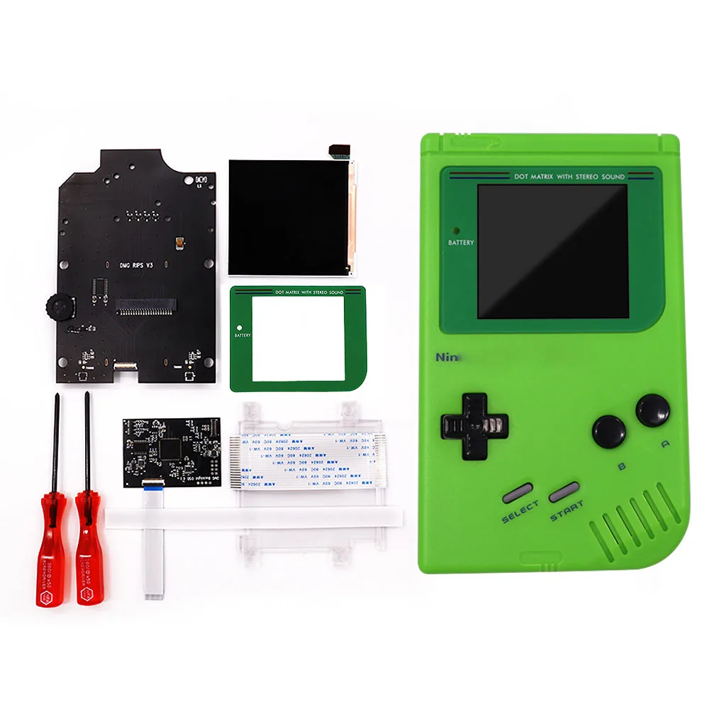 Зеленый объектив OSD версия Q5 R IPS Ретро пиксель ЖК-экран iPS комплект для Game Boy DMG GBO &amp