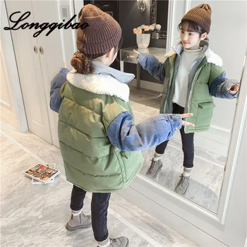 

2019 New Girls Cotton Coat Winter Coat Children's Long Cotton Clothing Winter Big Children Down Jacket Cotton Children's Clothes