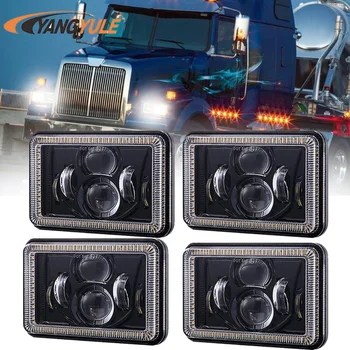 

DOT Approved Black Projector 4x6 inch LED Headlights Rectangular H4651 H4652 H4656 H4666 H6545 For Ford Truck