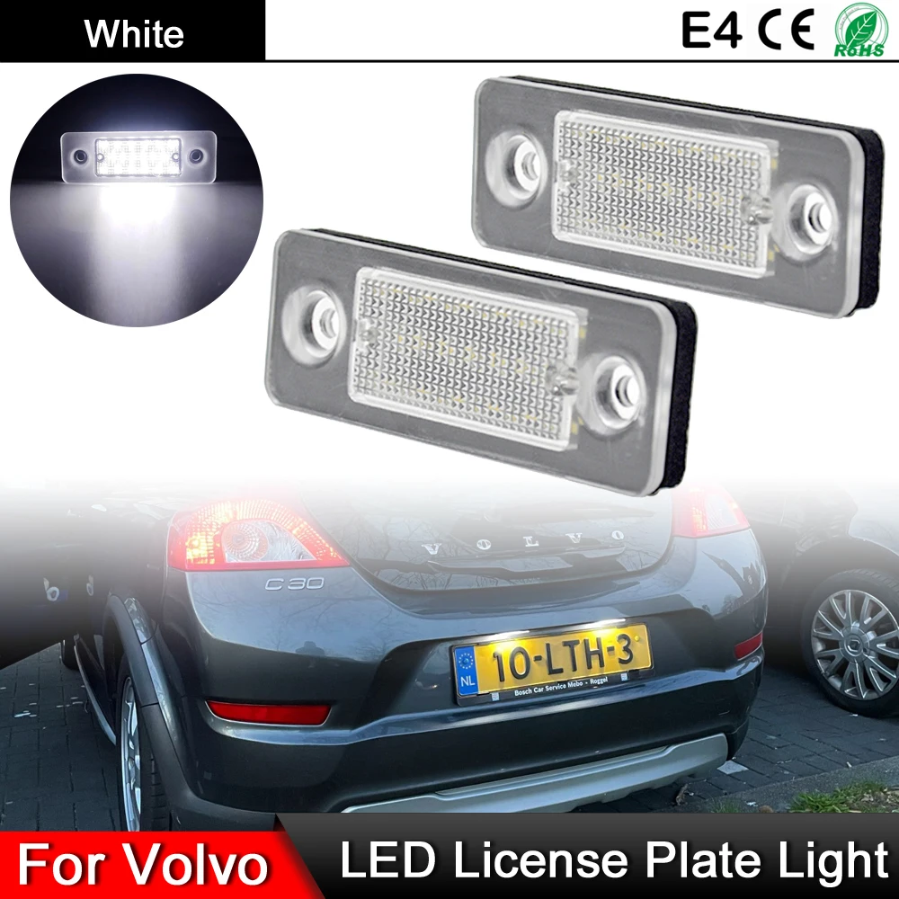 

1 пара для Volvo C30 2008 2009 2010 2011 2012 2013 белая светодиодная подсветка номерного знака