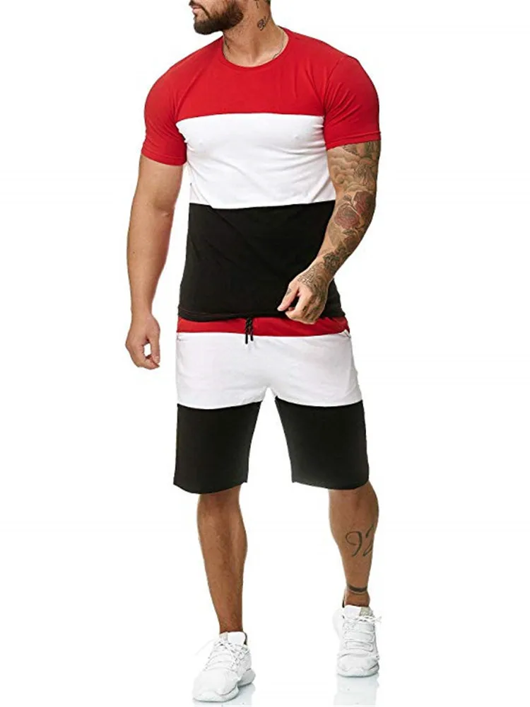 Conjunto de ropa deportiva para hombre, chándal de dos piezas, camisetas de Hip Hop y pantalones de chándal informales, 4XL, Verano