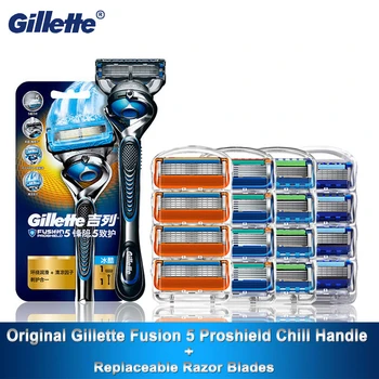 

Shaving Straight Razor Original Gillette Fusion5 Proshield Chill Safety Razor Shaving Machine With 5 Layers Replaceable Blades