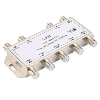 

DS81 8 in 1 Satellite Signal DiSEqC Switch LNB Receiver Multiswitch Heavy Duty Zinc Die-cast Chrome Treated