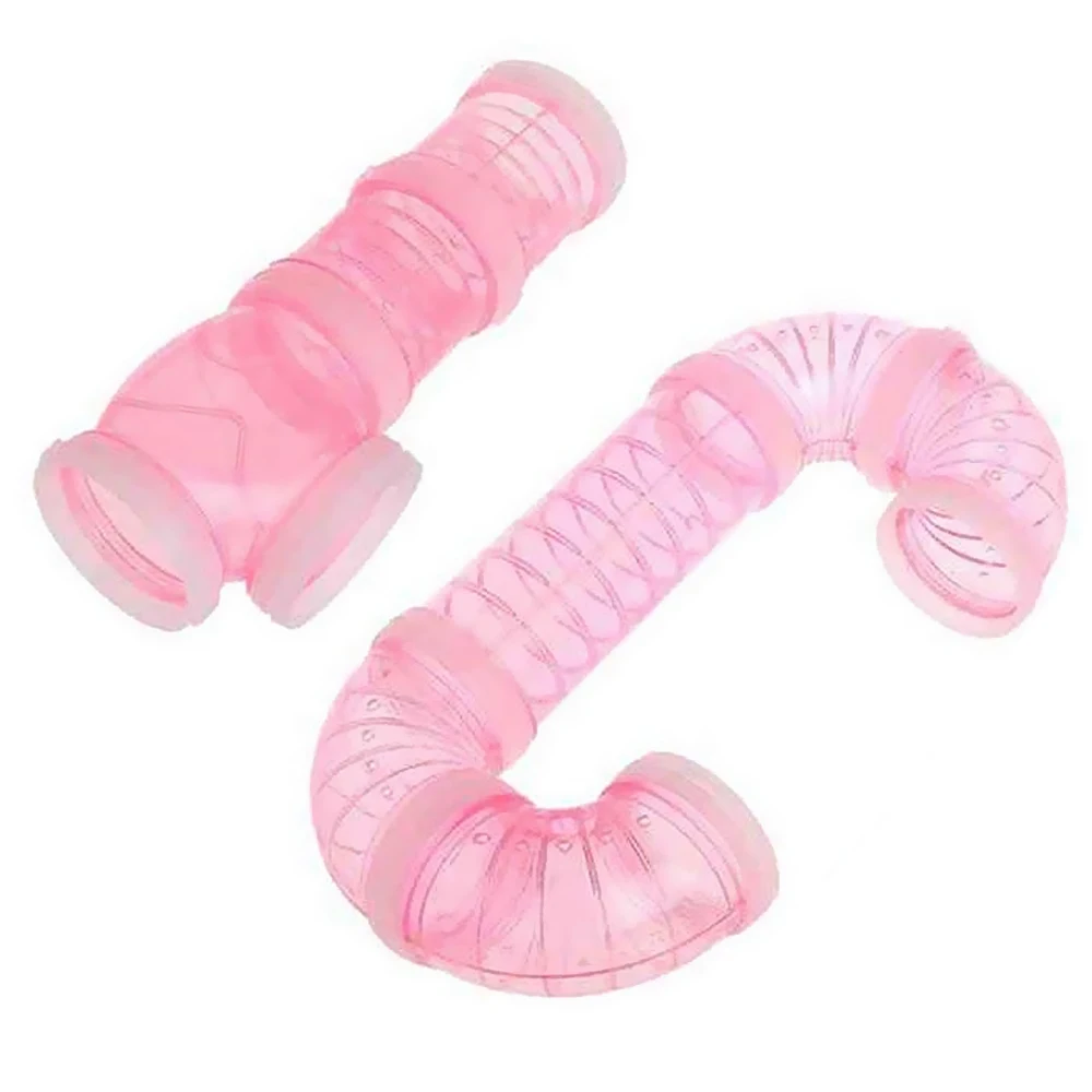 Pink DIY убийца комаров внешний Соединительный тоннельная труба трубки, игрушки для хомяка свинки гололапая Песчанка Мышь для небольшого животного, питомца аксессуары - Цвет: Pink