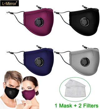 

L.Mirror PM2.5 Breath Valve Mouth Mask Dust Proof Washable Reusable Mask Cotton Unisex Mouth Muffle Anti-pollution for Man Women