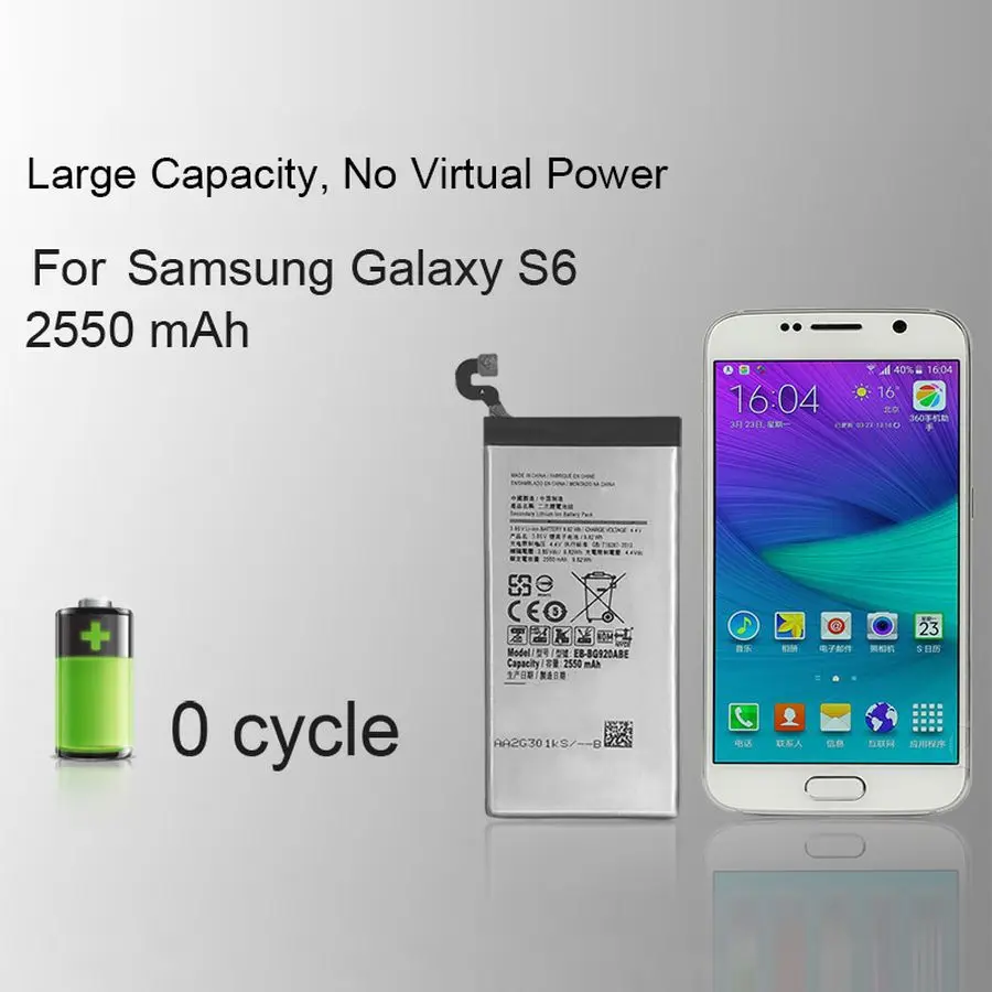 Оригинальный аккумулятор PINZHENG для телефона Samsung Galaxy S6 Edge G920F G925F G9250 ремонтный