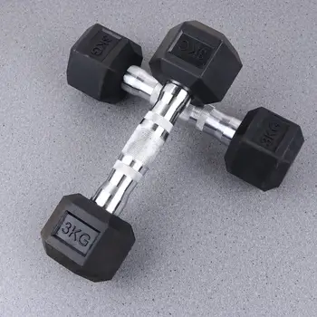 

2Pcs 3Kg Home Gym Hexagonal Rubberized Dumbbell Men'S Fitness Training Arm Muscle Dumbbell Dumbbells Exercise Fitness Equipment