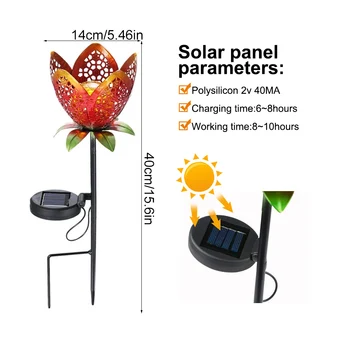 

Rose Artistical Flower Solar Light LED Decorative Outdoor Lawn Lamp Home Garden Fake Flower Night Lights IP65 Waterproof Lamps