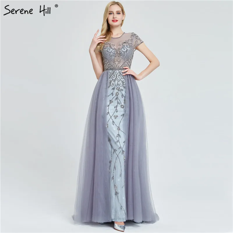 Дубай Кристалл короткий рукав платья для выпускного вечера дизайн Роскошные Русалка сексуальные платья для выпускного вечера Serene Хилл BLA60960