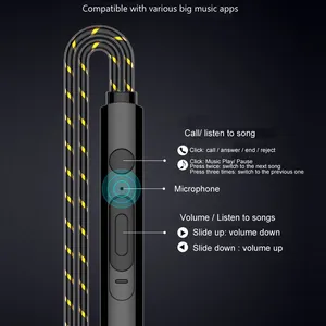 Image 2 - ユニバーサルイヤホン有線3.5ミリメートルで、耳電話ステレオイヤフォン音楽イヤホン低音イヤホンスポーツヘッドセット