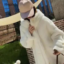 

Women Faux Rabbit Fur Coat Luxury Thick Warm Plush Plus Size Winter Long Coat