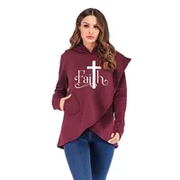 2020 Autumn New Faith Letter Print Fashion Hoodies Sweatshirts Women Hooded Pullover Sweatshirt Female Casual Warm Tops 6 Colors