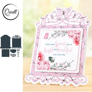 

QWELL Background Tag Butterfly Edge Frame Metal Cutting Dies for Scrapbooking and Card Making Paper Embossing Craft New 2019