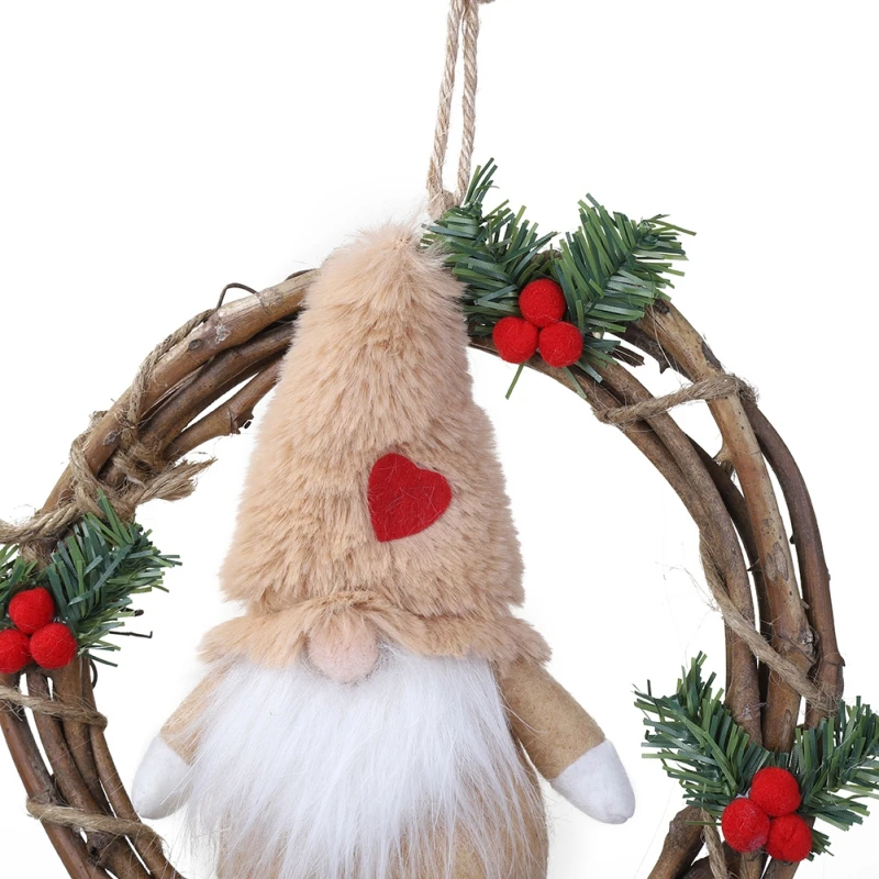 Ротанговый венок Gnome кукла Рождественский орнамент плюшевая кукла Tomte настольная игрушка Санта праздничные фигурки украшение подарок