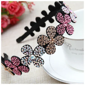 

Women Headwear With Luxury Crystal Headbands Multicolor Flowers Hairpin Headband Wild Go Out Hair Accessories Hair Clips