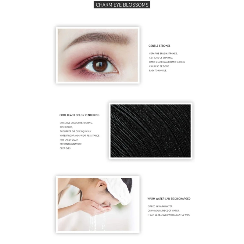 Waterproof Double-end Eyeliner Eyebrow Pen Long Lasting Quick-drying Liquid Eye Liner Brow Pen
