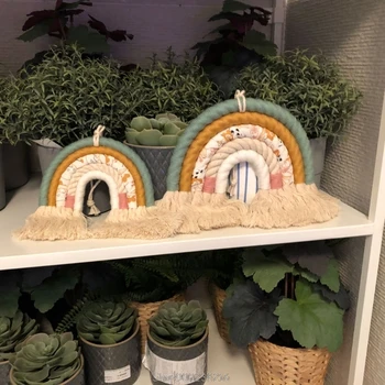 

Nordic Style Hand-woven Rainbow Tapestry Children Room Household Wall Hanging Decorations Decor Pendant 030 20 Dropship