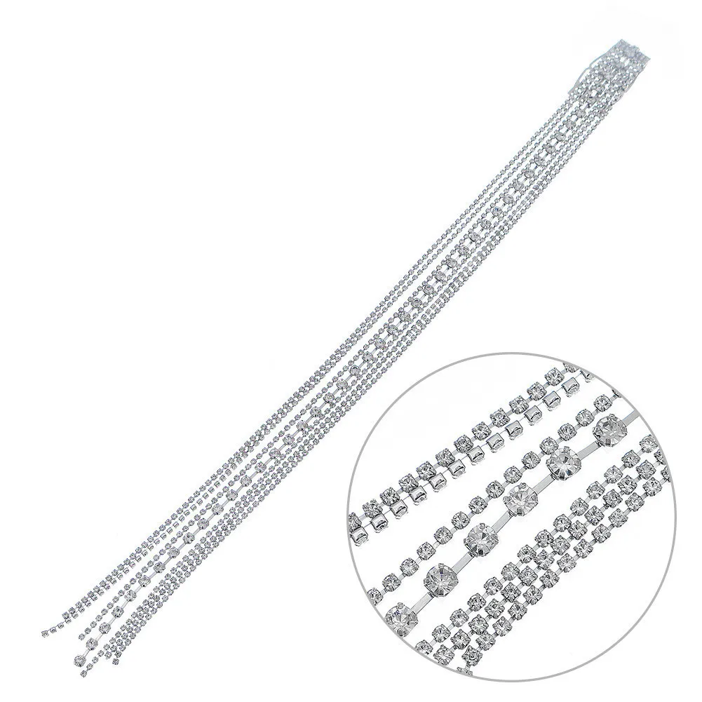 стразы на волосы Full Rhinestone Hair Clips For Women Girls jewelry Long Hair Clip Tassel заколка для волос accessoire cheveux