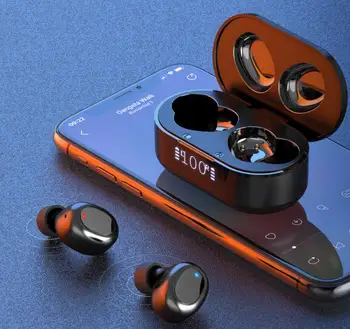 

TW16 Digital Display Bluetooth Headset High-fidelity Stereo LED Digital Display 360° Panoramic Game Sound Bluetooth Headset