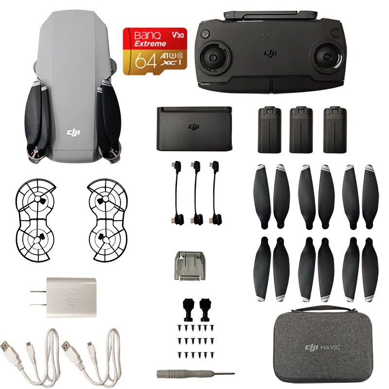DJI Mavic мини Дрон Fly More Combo продолжительное время полета 3 осевой шарнир 2 7 K HD камера