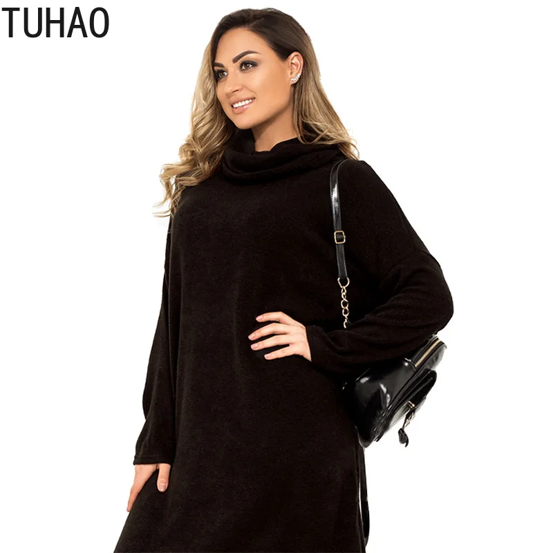 TUHAO осенне-зимние женские платья 6XL 5XL 4XL большого размера Элегантное повседневное платье размера плюс офисные комбинезоны Vestidos LZ05