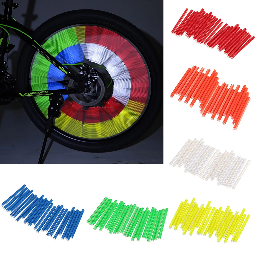 Wholesale 24pcs Reflective Mount Clip Tube Warning Strip Bicycle Bike
