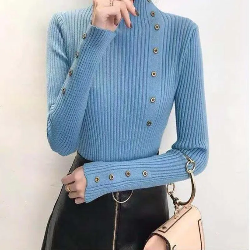 

Marwin New-coming Autumn Winter Turtleneck Pullovers Sweaters Primer shirt long sleeve Short Korean Slim-fit tight sweater