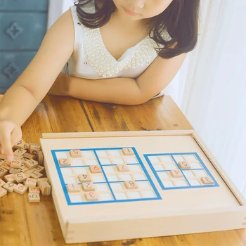 

5 In 1 Box Wooden Sudoku Chess Birthday Gift Educational Toys Party Intelligence Kids Multifunction Children Develop Gobang