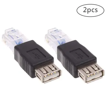 

Professional 2pcs/set Network Adapters RJ45 To USB Female Ethernet Converter Plug Connector