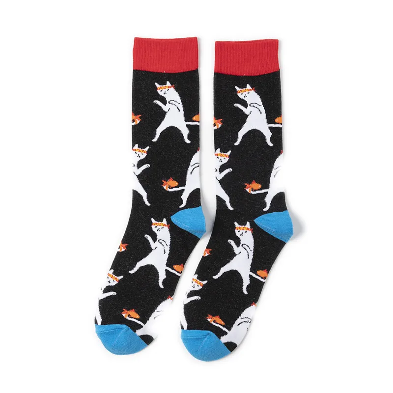 Harajuku/Веселые мужские носки; забавные мужские носки с ленивцем; носки с тигром, животными, стрекозой, кошкой, белкой, фламинго, лягушкой, собакой; Новинка; носки из чесаного хлопка - Цвет: 20