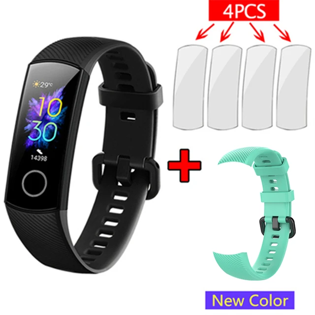 Black add sky blue В, умный Браслет huawei Honor band 5 AMOLED, кислородный фитнес-трекер для измерения сердечного ритма и сна, плавательные часы PPG - Цвет: Black add sky blue