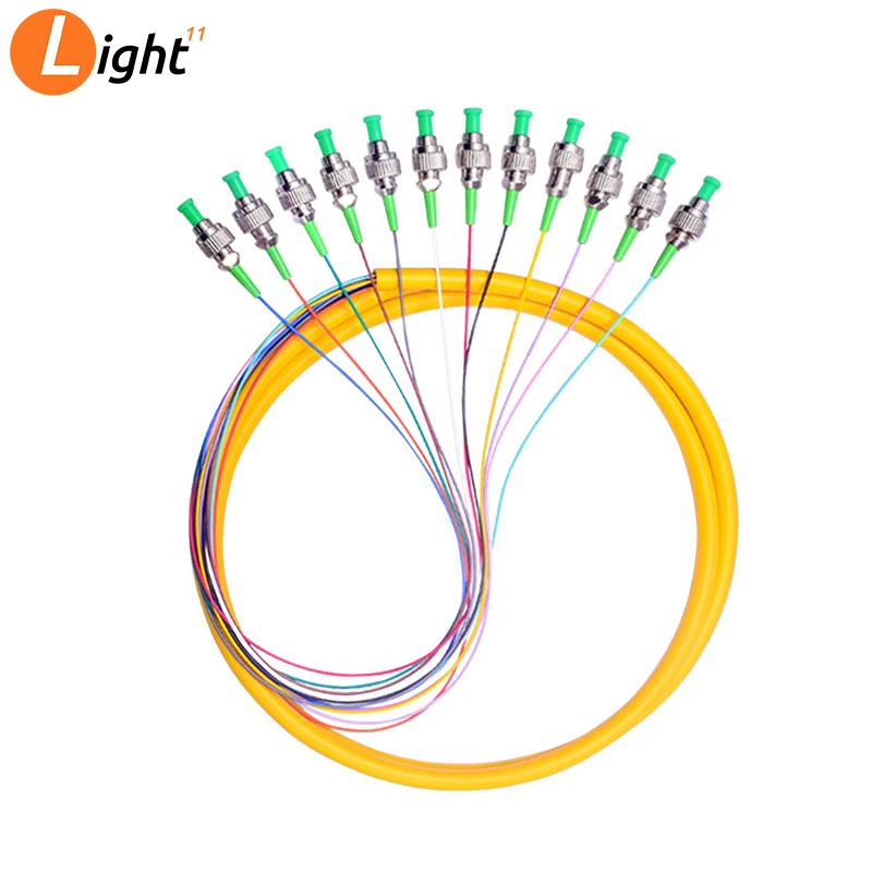 5pcs/lot 12 Strand 9/125 Fiber Optic Pigtail 1.5m SC/APC Single Mode |
