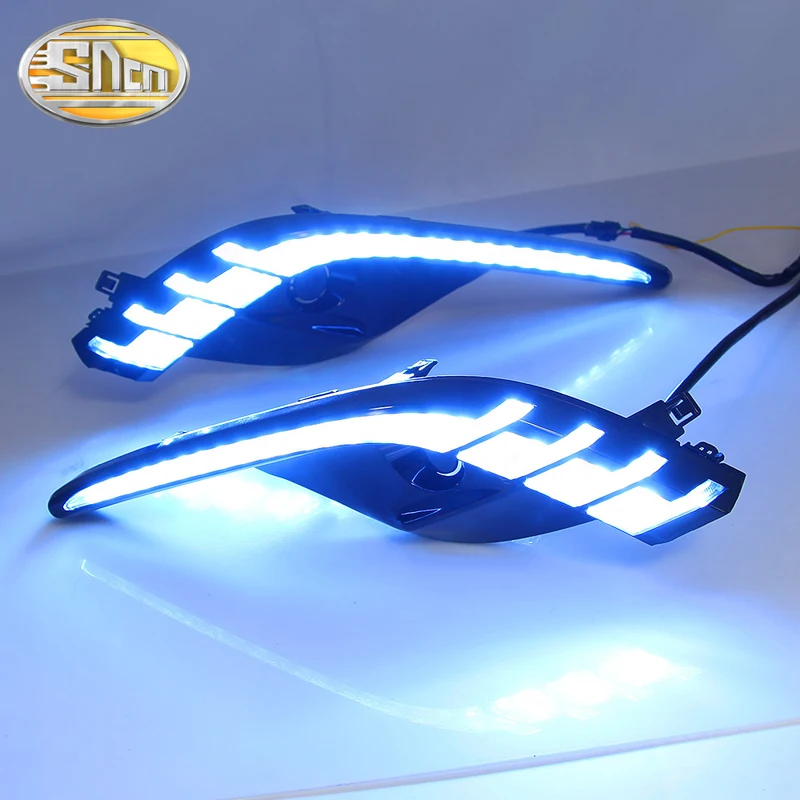 2PCS LED Daytime Running Light For Mazda 6 2017 2018 2019 Dynamic Yellow Turn Signal Waterproof 12V Car DRL Fog Lamp Decoration