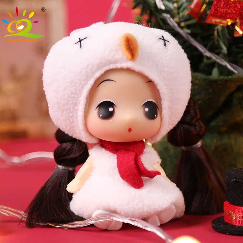 9 см Рождественская серия Ddung куклы с шариком Корея BJD платье Рождественская елка Снеговик принцесса украшения игрушки для девочек подарок для детей