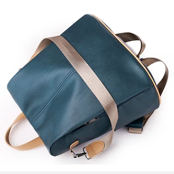 

2020 Backpack Women's Bags Brand Ladies Rucksack Qualified Leather Patch Pattern Shoulder Bags Travel Backpacks Blue Black Cheap