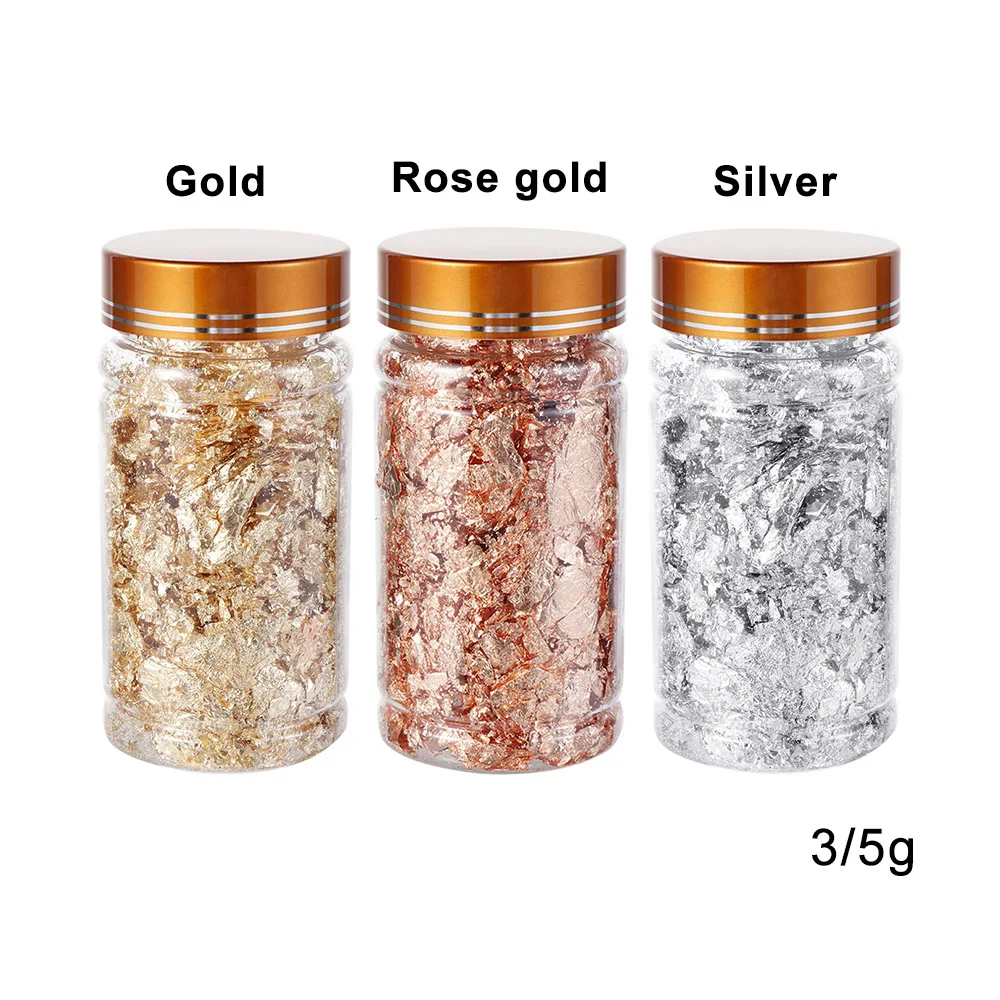 Luxury Shiny Gold Leaf Flake Resin Mold Art Decor Gold Foil Fillings  Materials