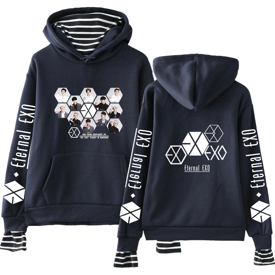 EXO Ablum/Новое поступление, женские худи с надписью, Толстовка Harajuku, толстовки с круглым вырезом, цветные топы
