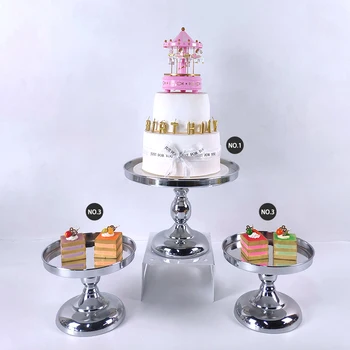 

Cake Stand Set silver Crystal Metal Cupcake decorations Dessert Pedestal Party Display cake tray