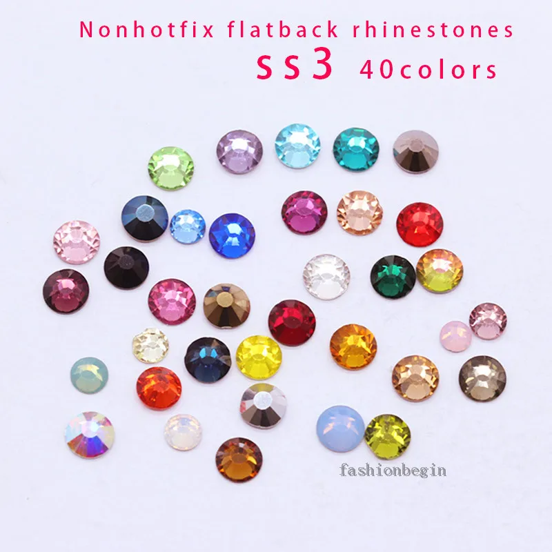 

144/1440p ss3 44Color Flatback Non-hotfix manicure rhinestone jewel Nail Art Decoration Wedding Cards making crystal glass stone