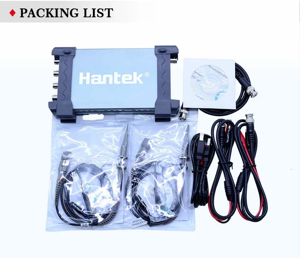 Hantek 4CH USB осциллографы для ПК 1GSa/s 2 мВ-10 V/DIV 250 МГц осциллограф 200MSa/s DDS Функция/генератора сигналов произвольной формы генератор сигналов