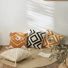 3D Rhombus Faux Fur Nordic Home Decor Plush Pillow Cover Geometric Decorative Throw Pillow Case Soft Cozy Bed Sofa Cushion Cover