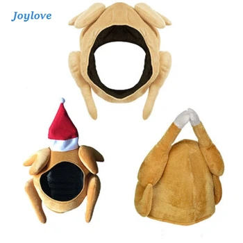

JOYLOVE Turkey Thanksgiving Hat Novelty Cooked Chicken Bird Secret Santa Fancy Dress Funny Adults Hat Festival Costume Caps