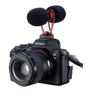 

Ulanzi Sairen T Mic Dual Head Electret Condenser Stereo Vlog Microphone Universal Interview Mic for DSLR Smartphone Microphones