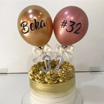 

WEIGAO 1pc 5inch Metallic Chrome Balloon Topper Cake Decorations and Silver Number Cake Toppers for Kids Adult Birthday Supplies