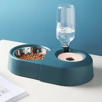 

Double Automatic Pet Feeder Water Dispenser Cat Dog Drinking Bowl Dogs Feeder Feeding Fountain Food Dish Pet Watering Bowl NEW