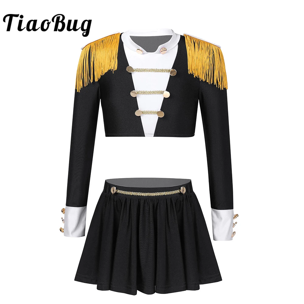 Children Dance Costume Long Sleeve Jazz Dance Modern Dance Stage Performance Costumes Set Girls Hip Hop Street Dance Clothing