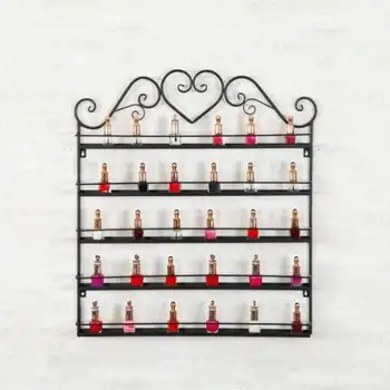 

Large Storage Wall Manicure Cosmetics Display Stand Modern Metal Manager Nail Polish Storage for Nail Salon Beauty Center