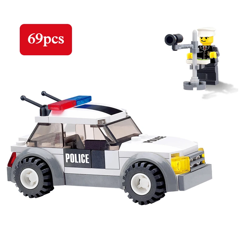 Kazi 30pcs City Police Motorcycle Building Blocks Model Brinquedos Educational Legoing Bricks Figures Toys Boys Kids Motorbike